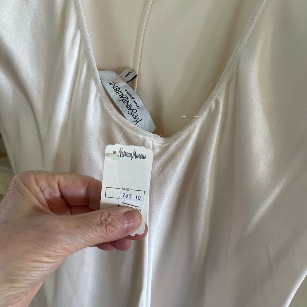 YVES Saint Laurent 90’s style Elegant White and Gray Layered Dress - Picture 12 of 15